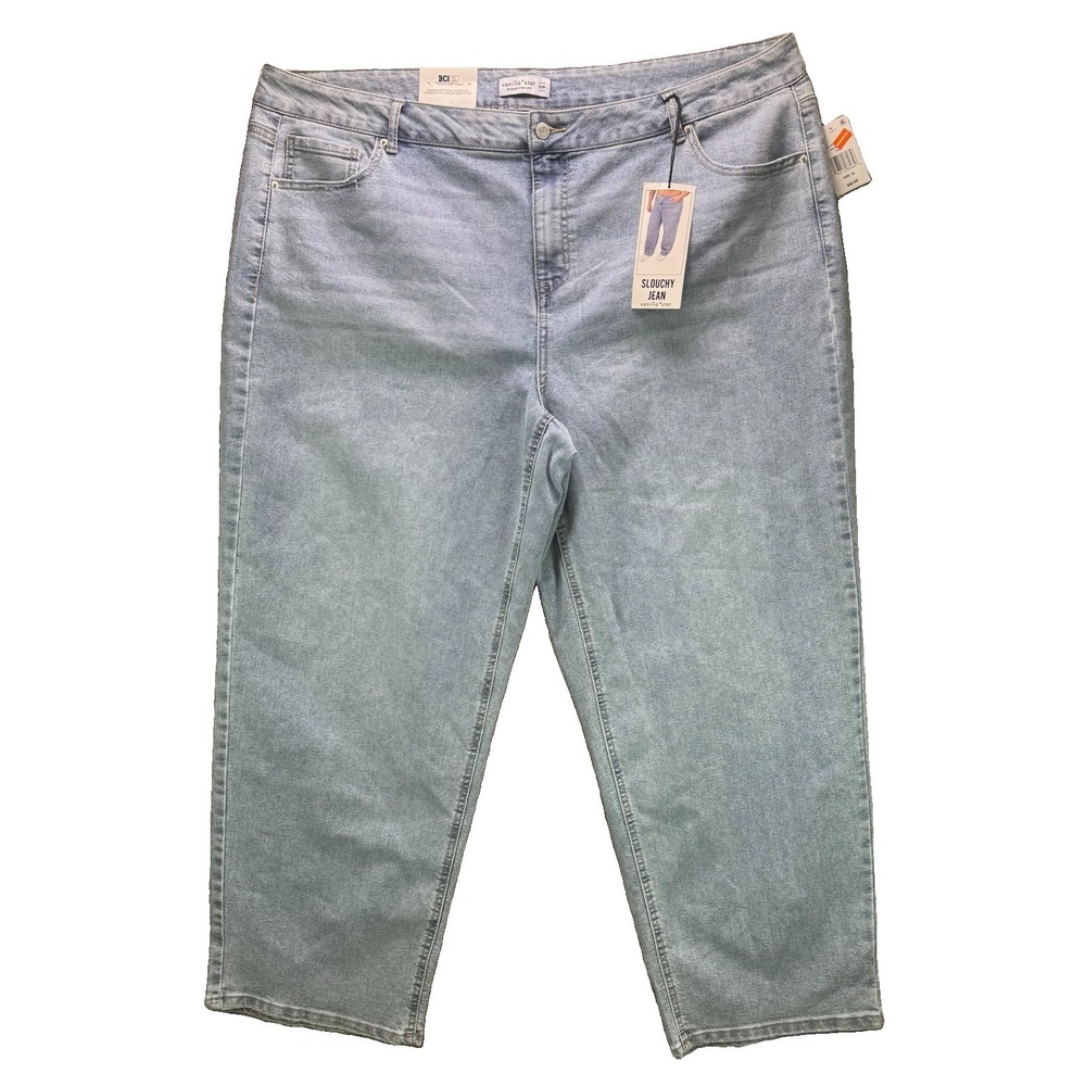 Vanilla Star Jeans Womens 22W Blue Slouchy Jean Light Wash New York Denim NWT